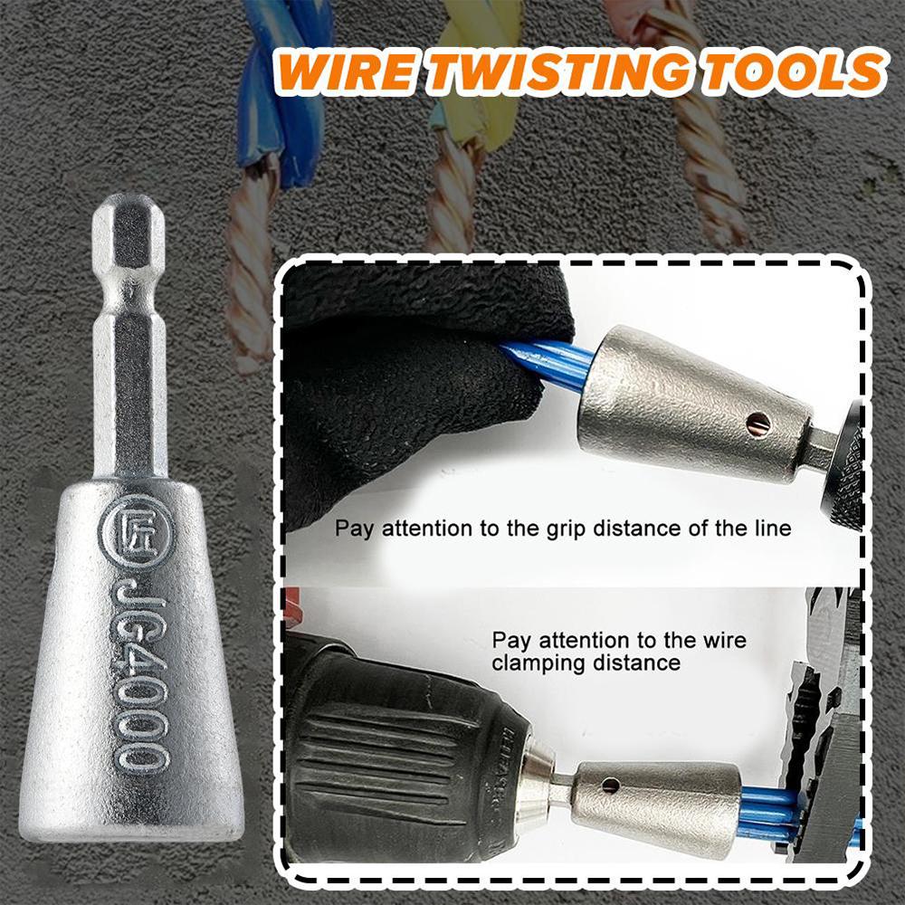 Wire Twisting Tools 6mm Hexagonal Handle Electrician Quickly Twister 1.5-6 Square 2-6 Way Twister Wire for Power Drill Drivers