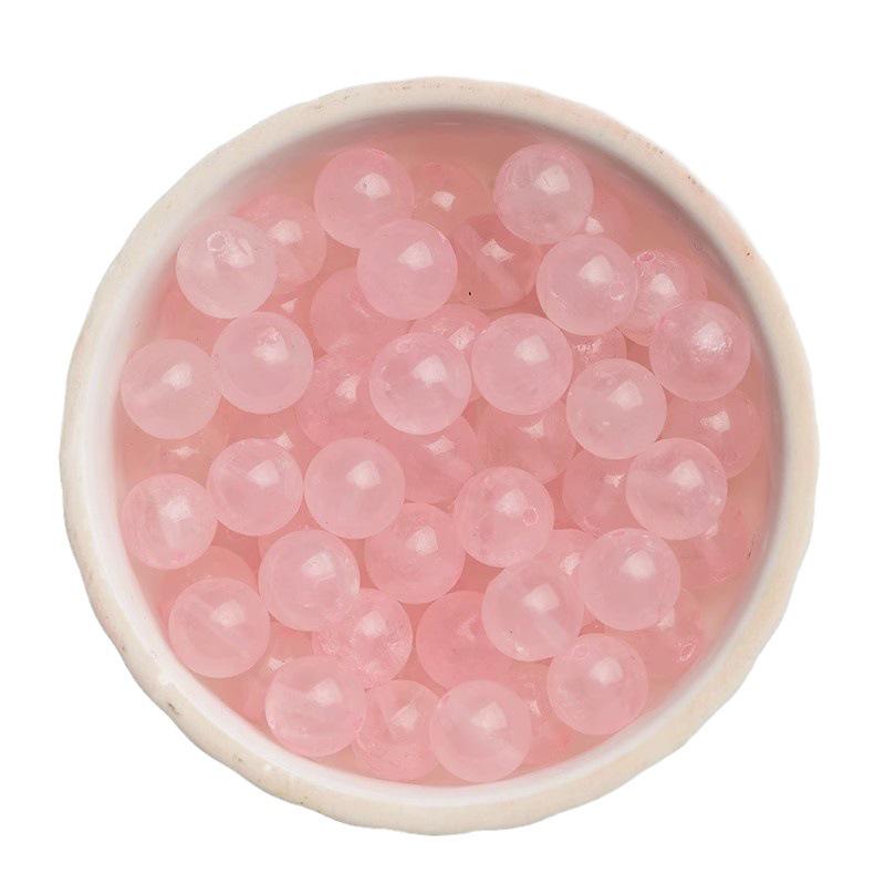 Perline Rotonde Semilavorate in Cristallo Rosa Chiaro di Ibisco per la Creazione di Gioielli Fai-da-Te