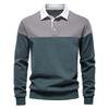 New Long-sleeved Sweatshirt in Spring and Autumn High-quality Loose Casual and Versatile Color-blocking Lapel Pullover Men's Top