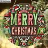 2D Flat 1pc Winter Merry Christmas Sweater Logo Wooden Sign Decoration, Front Door Embossed Effect Wall Decoration, Suitable for Home Office, Garden