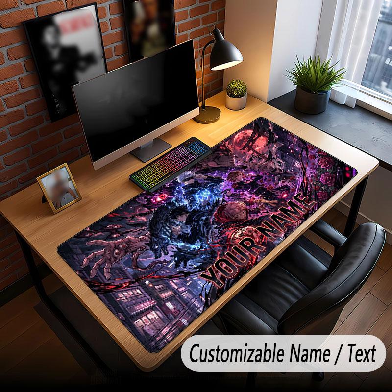 Custom Name Extended Mouse Pad,Jujutsu Kaisen Gaming Desk Mat For Home Office Desktop Decor