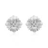 S925 Sterling Silver Flower Moissanite Stud Earrings 14K Gold Plated Brushed Finish Fine Earrings Jewelry for Women