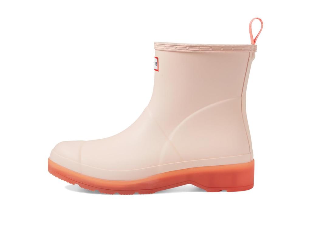 Hunter Play Short Waterproof Rubber Boots WFS4001RMA with Translucent Size UK3 Women's Sole, (22.0cm) (Rococo Pink/Orange Plaid)