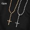 Hip-hop Ancient Cute 5mm Round Bead Chain, Cross Necklace, Rosary Bead Clavicle Chain, Niche Hip-hop Jewelry