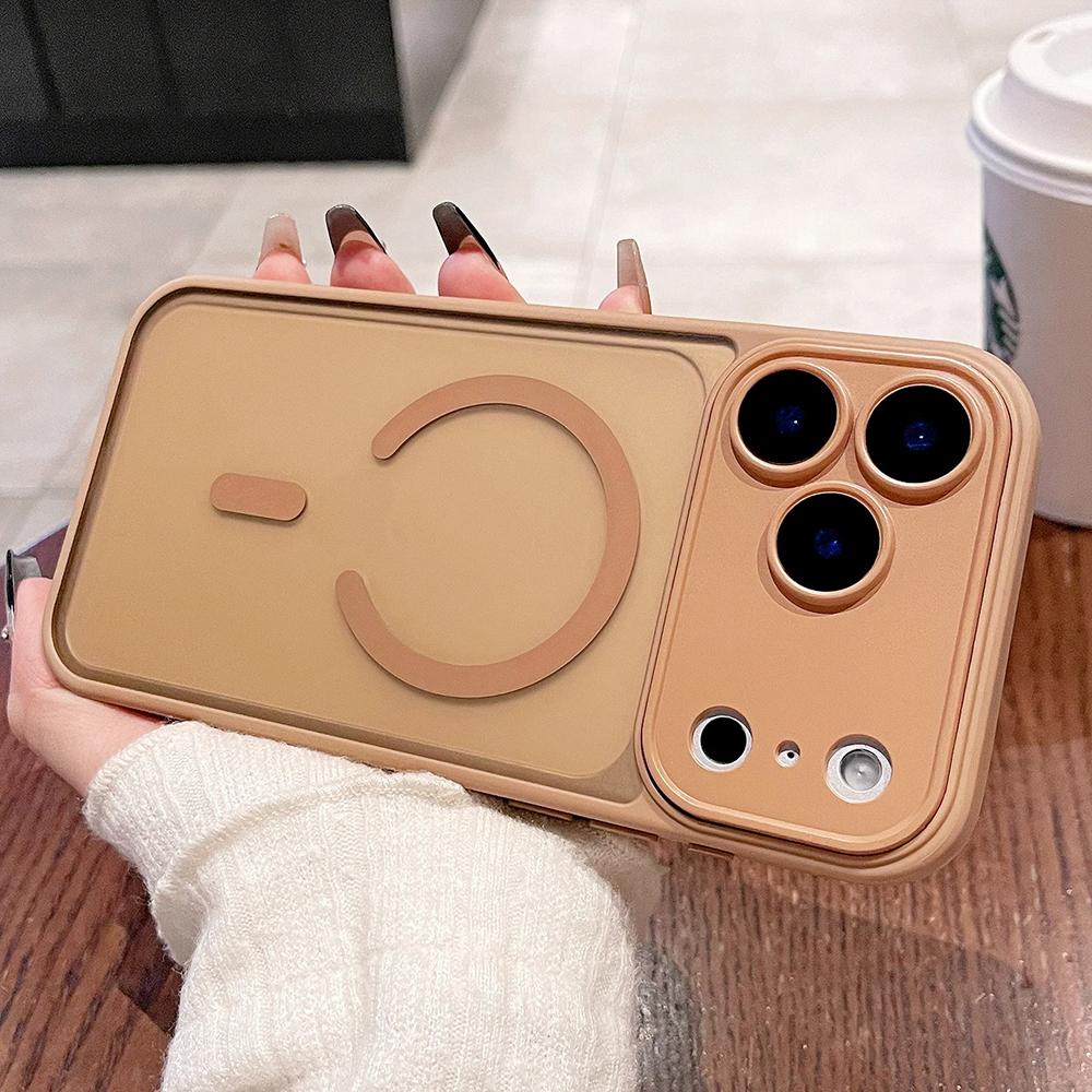 Translucent For Magnetic Phone Case For For Iphone 17 16 1 14 13 Pro Max Plus Air Matte Camera Lens Protection Cover