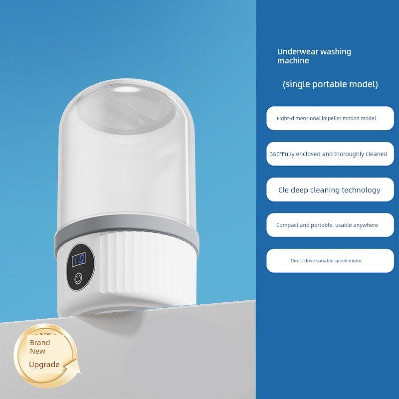 

Ultrasonic Underwear Washing Cup, Fully Automatic Small Portable Mini Washing Machine Bucket for Underwear and Socks Flagship Model White