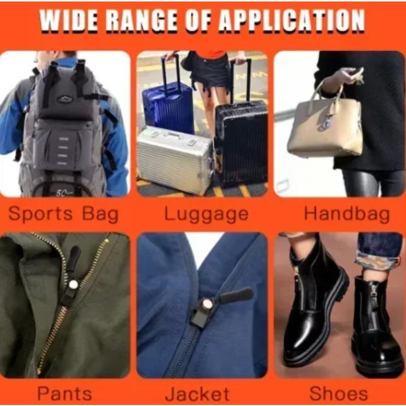 Zipper Universal Repairer for Replacing Metal Zippers, Backpack Accessories, Outerwear, Clothes, Tool Free, Detachable Zippers