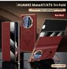 Premium Genuine Leather Case For Huawei Mate XT &  Mate XTs 360° Rotating Stand Smart Window Answer Calls Lens Protective Cover