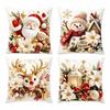 4Pcs Plush Decorative Pillowcase 45*45cm Christmas Pillow Cover  Festive Home Decor