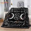 Magic Ouija Board Alphabet Blanket Witchcraft Pentagon Blanket for Bedroom Living Room Sofa Gothic Ouija Hand Flannel Blanket
