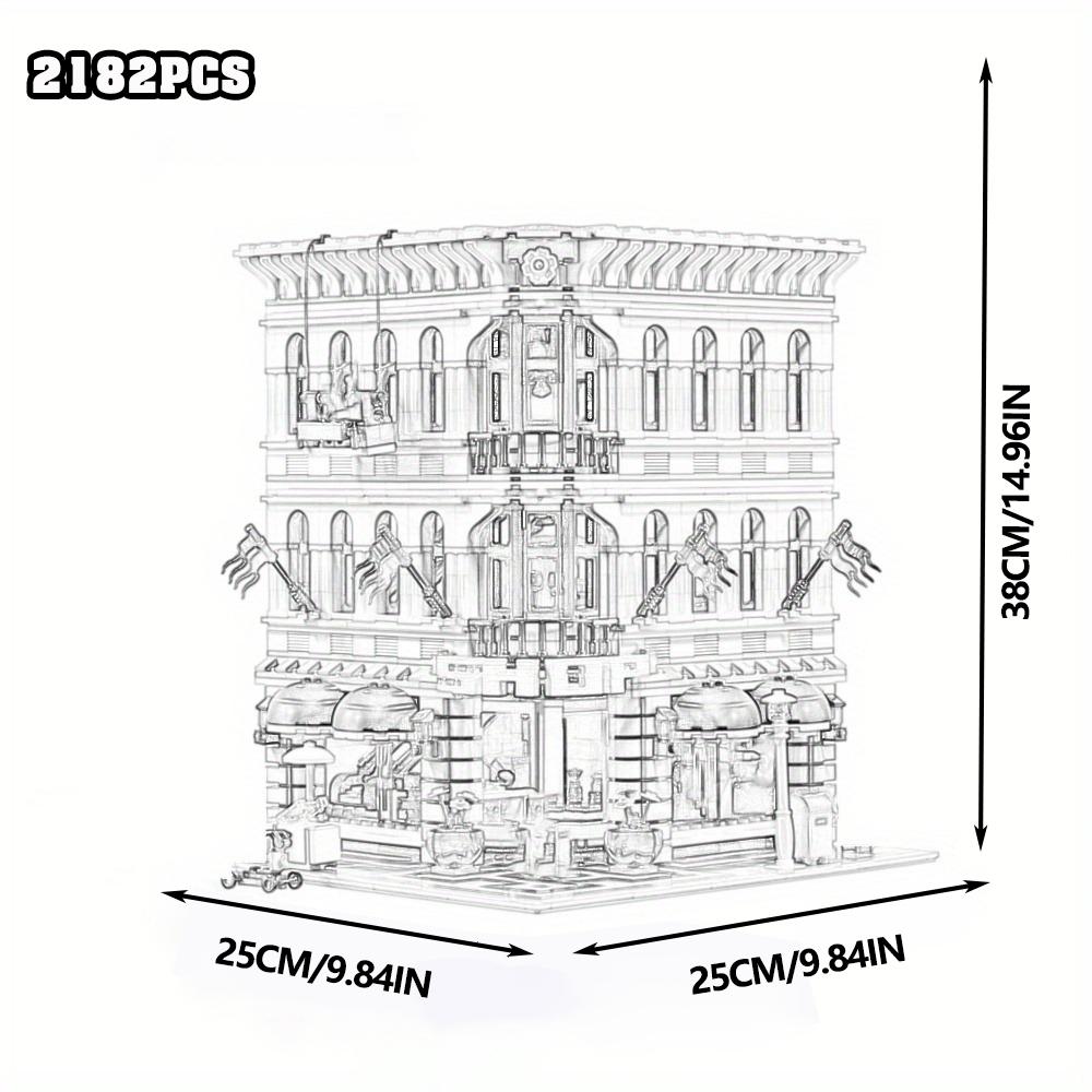 Creative Expert Brick Bank Cafe Corner Model MOC Street View House Building Blocks Toys Pet Book Shop Town Hall Downtown Diner