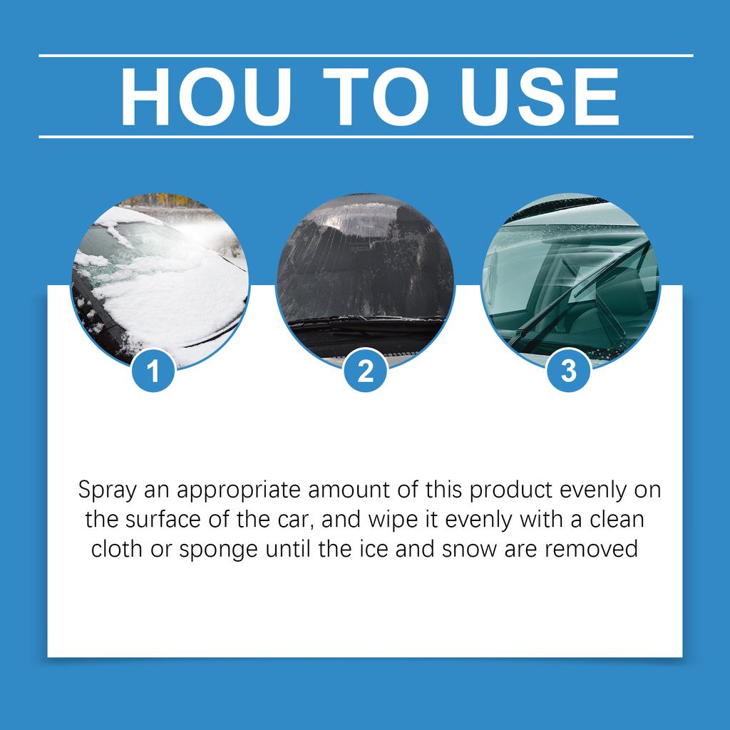 Car ,icing agent, convenient spray for cleaning, melting, and ,icing snow and ice car , 120ml