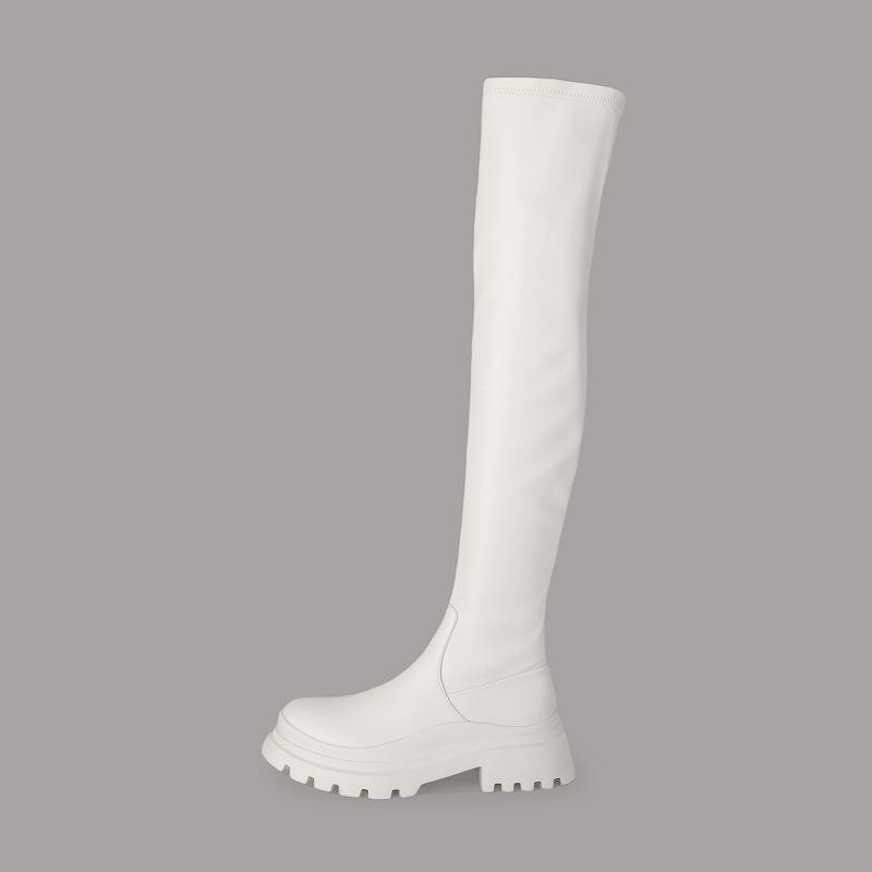 

Женские ботфорты выше колена черные на толстой подошве ботинки Мартина женские маленькие узкие длинные рыцарские ботинки 42