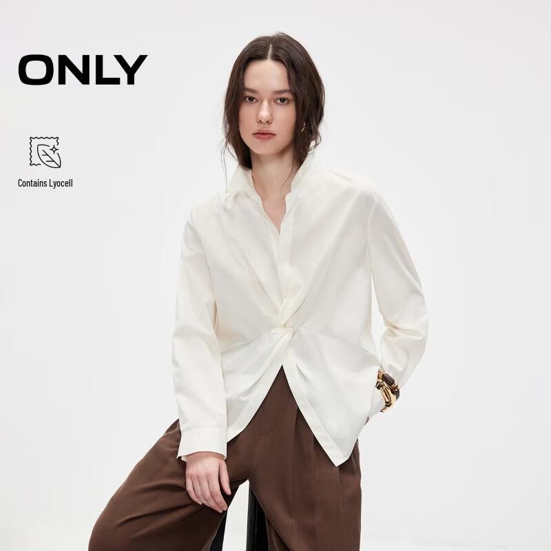 ONLY Women s Twist Design Solid Shirt Top XL