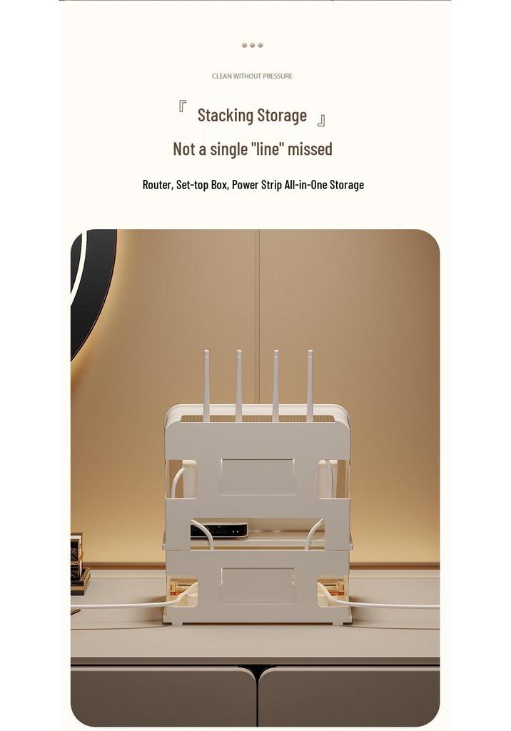 Wall-Mounted Multi-Functional Storage Box for WiFi Router, Power Strip, and Cable Management
