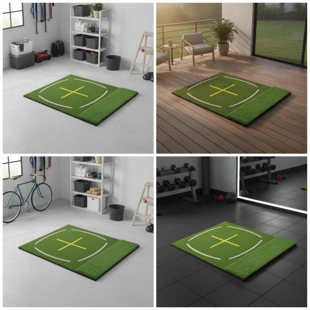 Golf Hitting Mat Shock-Absorbing Practice Cushioned for Garage