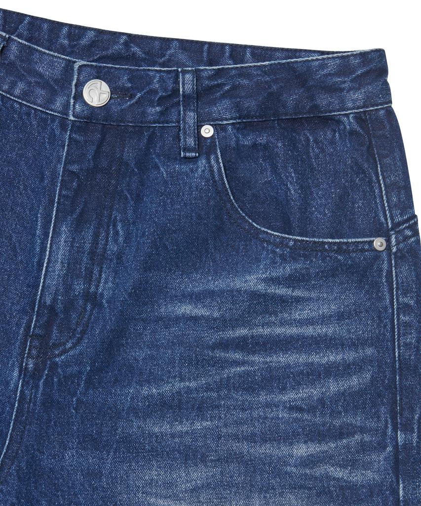 Nomaenyueol Washed Jumbo Denim Pants - Washed Blue
