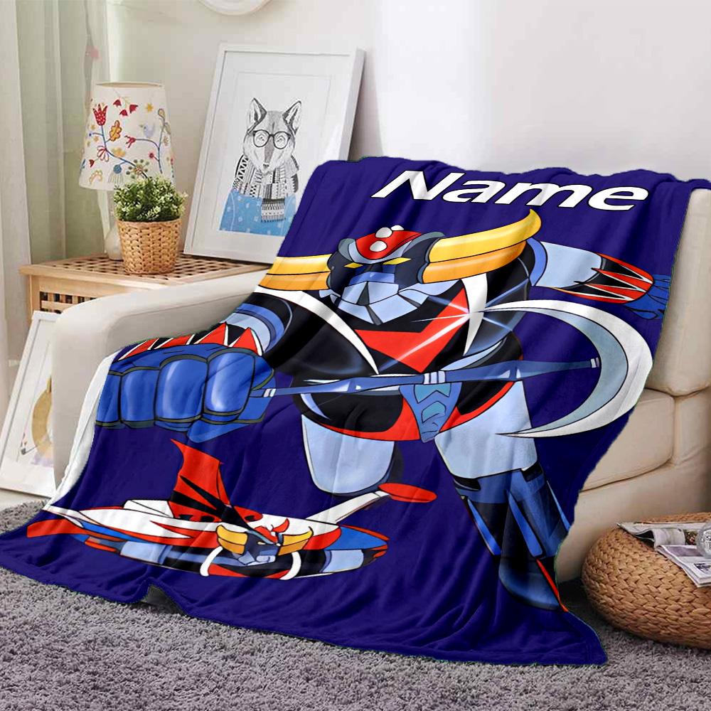 Customiz Name Personality UFO Robo Grendizer Blanket Soft &Warm Sofa Office Bed Travel Lunch Break Blanket, Gift Suitable All Seasons