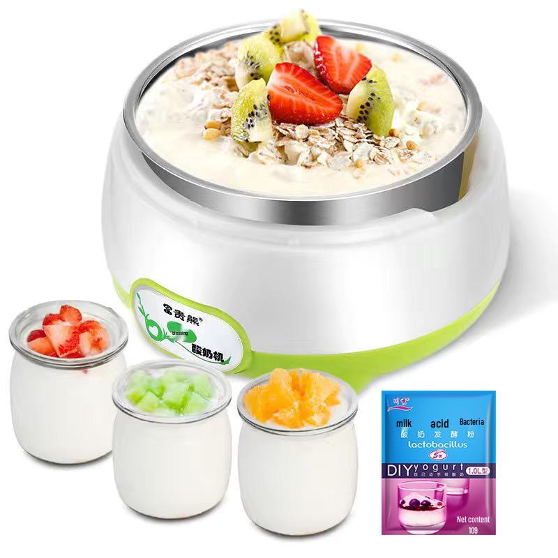 Automatic Yogurt, Natto, and Rice Wine Maker with 50 Bacteria Powder and 3 Cups - Multi-Functional Household Mini Machine