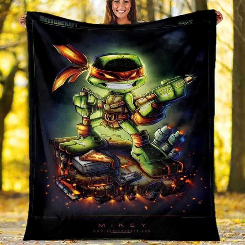 Mutant Turtles Print Flannel Blanket, Soft Warm Lightweight Throw Blanket for living Room,Sofa Bed Camping office