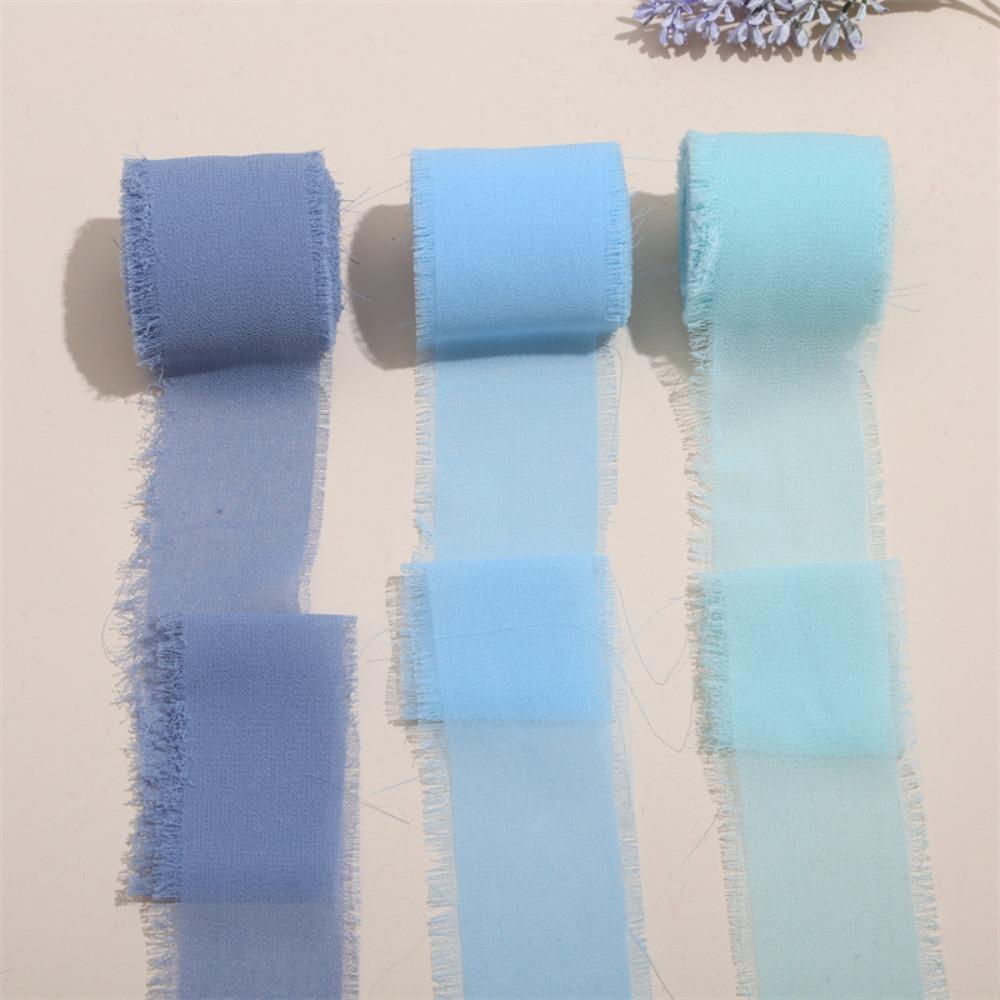 3 Rolls 5m Fringe Chiffon Silk Ribbon Handmade Hairy Chiffon Ribbon Chiffon Ribbon  Bridal Bouquets