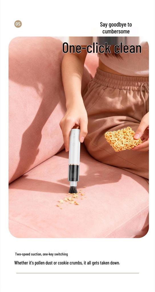 2026 Portable Mini Handheld Vacuum Cleaner - Long-Lasting Wireless Car & Desktop Cleaner