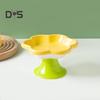 Ceramic Raised Cat Bowls Flower Design Elevated Cat Food Water Bowl Small Cat Feeding Dish for Cats Small Dogs