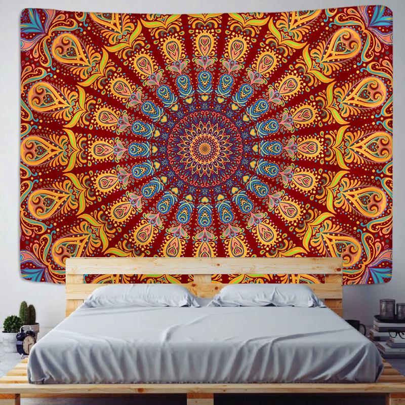 Mandala Lace Tapestry Wall Decor Living Room Tapestry Wall Beach Towel Thin Blanket Travel Mat