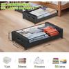 2 Pack Under Bed Storage Container with Lids and Wheels 60L Under Bed Storage Organizer Bins, Rolling Underbed Storage for Clothes, Shoes, Blankets