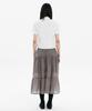 Hanahi Front Shirred Tiered Skirt Gray