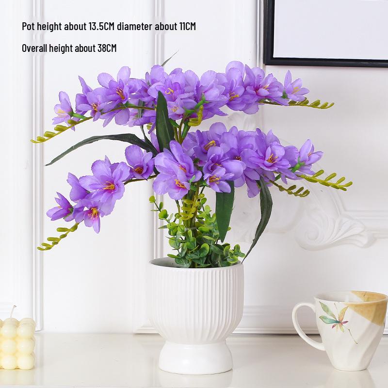Artificial Phalaenopsis Flower Set: Indoor TV Cabinet Decor