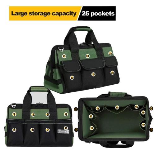 Large Tool Bag, Electrician Tool Bag, Multifunctional Tool Bag for Repair and Installation, Electrician Nylon Fabric Wear-Resistant Storage, Portable