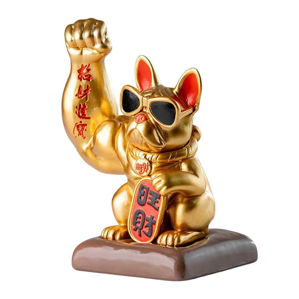 Feng Shui Welcoming Muscle Inviting Temporary Feng Shui Item Small Present [AiO JAPAN] Ornament, Dog, Bulldog, Bulldog, Wealth, Wealth, Gold, (Gold),