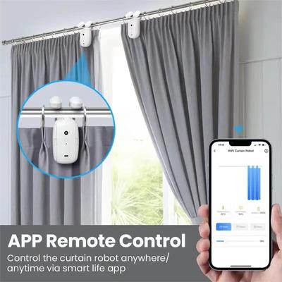 Tuya Zigbee T U I Bėgelis Romėniškas strypas Išmanusis užuolaidų variklis Elektrinis automatinis užuolaidų robotas PROGRAMĖLĖ Valdymas balsu Alice Alexa Google Home