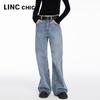 Jinyujie Women's S241JE397Y High-Waist Relaxed Straight-Leg Jeans