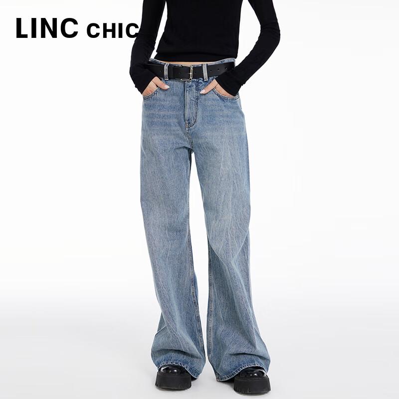Jin Yujie Women's High-Waist Lightweight 100% Cotton Straight Jeans