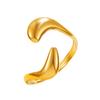 Glossy Geometric Water Drop Open Ring - European & American Chic Style Stainless Steel Women's Ring