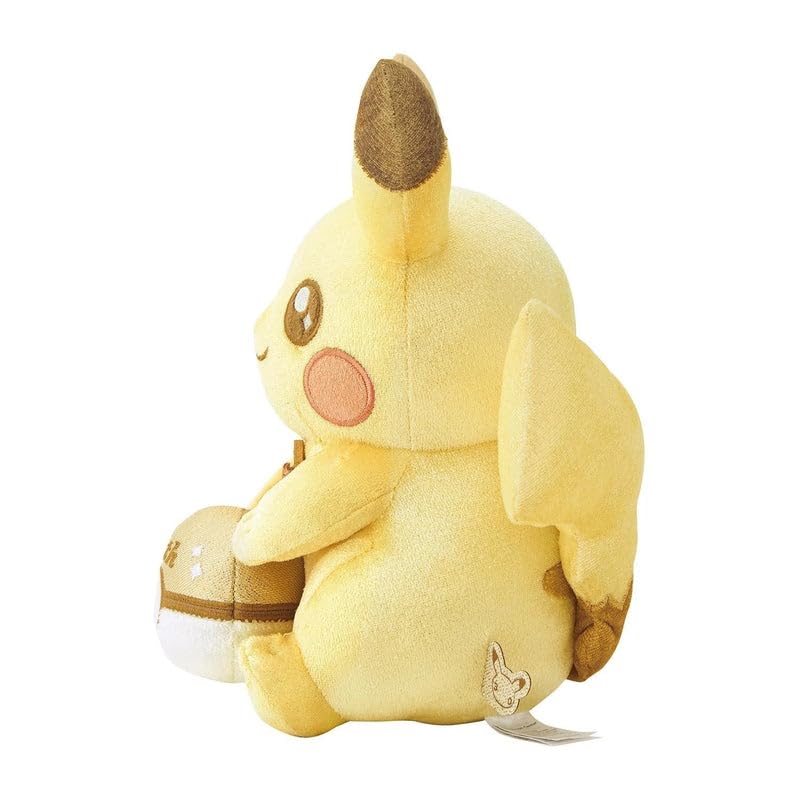 Pokemon 30th Anniversary Pikachu Plush Golden Yellow 9 inch Collectible Pikachu Holding Poke Ball