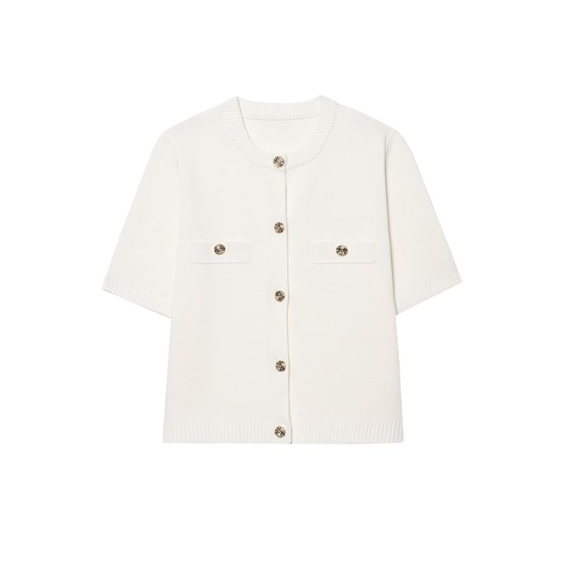 Short Sleeve Minimalist Easiest for Match Knitting Outwear 1822022 Normcore Elegant Mini Skirt 1822023