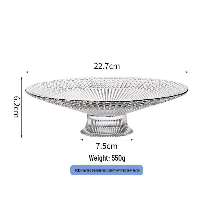 Abay Starry Embossed Glass Fruit Plate