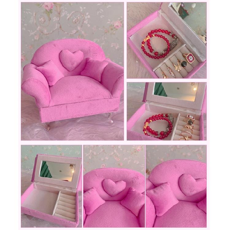 Stylish Plush Jewelry Display Stand Elegant Plush Jewelry Case European Style Mini Chair for Ring Earring Display