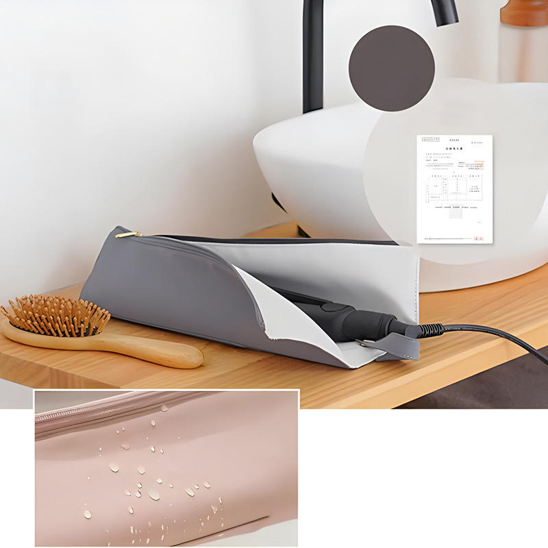 Portable Hair Curler Storage Bag High-Temperature Resistant Heat-Insulating ZipperedHair Curler Storage Bag For Household Travel