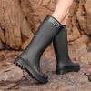Winter Velvet Set Rain Shoes Women's Seaside Fashion High Tube 38cm Heightening Sole Rain Boots Exquisite Women's Water Shoes Warm Shoes