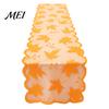 Fall Harvest Table Decor Runner Decorations, Maples Leaves Lace Orange Thanksgiving Dining Runner, Autumn Decorations for Kitchen Party Translucent