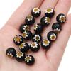 39-95st Blomma glaspärlor Lösa runda pärlor för smycken gör DIY Armband Halsband Tillbehör