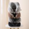 U-Shaped Travel Pillow, Memory Foam Neck Support, Slow Rebound Nap Pillow, Cationic Stripe Design.