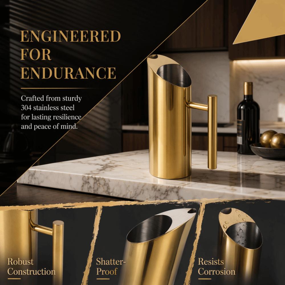 304 Stainless Steel Stainless Steel Water Pitcher 1 Liter Capacity 1L Metal Pitcher  For Bar