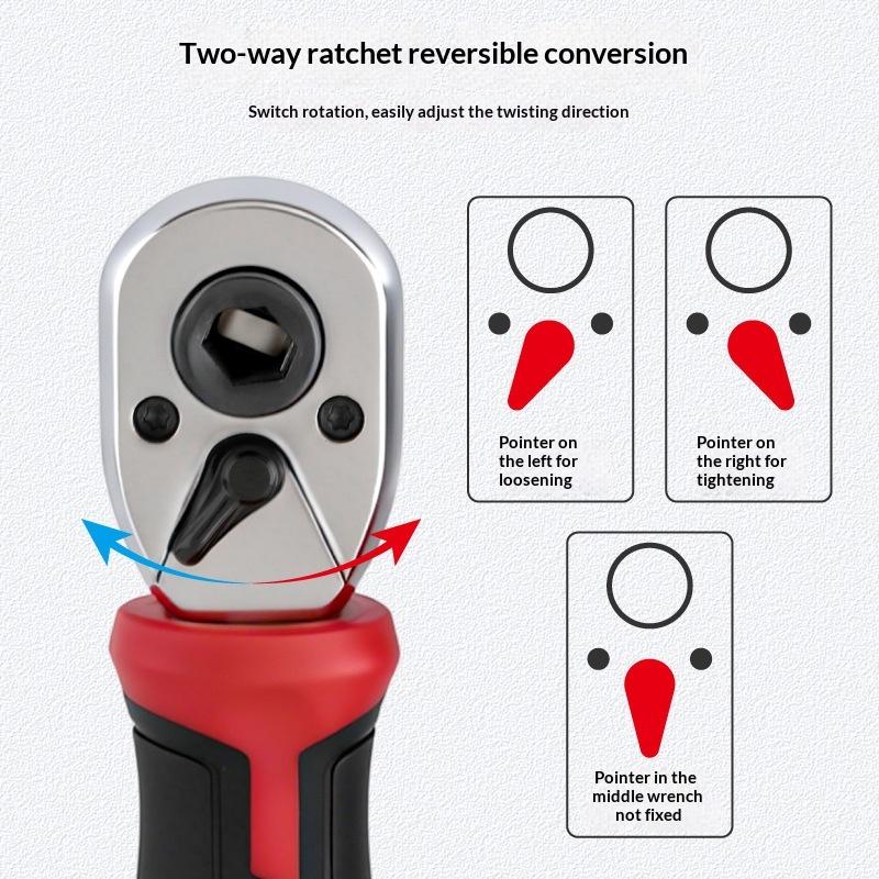 1/4" Mini Ratchet Wrench Set Reversible Ratchet Socket Wrench Hex Bit Driver Cr-V Hand Tools For Bicycle Car Repair Diy