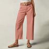 Women's Fashionable Solid Color Pocket Casual Versatile Straight Leg Jeans