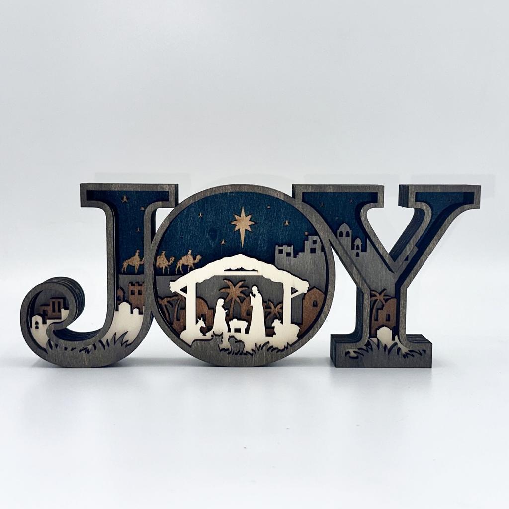 New Christmas Creative Design Letter Ornament Wooden Home Office Desktop Nightlight Decoration Crafts Ornament Birthday Gift